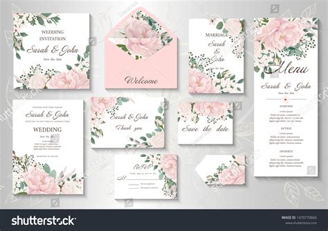 Invitación a la boda con flores vector de stock libre de regalías Shutterstock