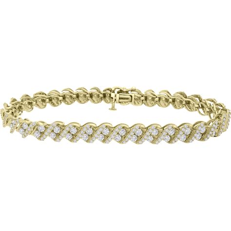 Timeless Love 10k Yellow Gold 5 Ctw Diamond Twist Link Bracelet