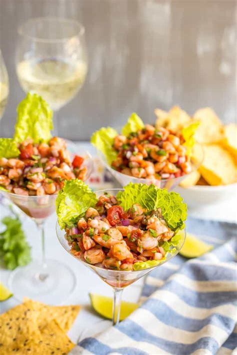 Transfer shrimp mixture to 3 small jars and cover with plastic wrap, pressing plastic wrap directly onto surface. Shrimp martini appetizer - Family Food on the Table