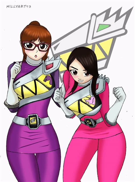 Kyoryu Violet And Kyoryu Pink Kyoryuger By Millyart93 On Deviantart