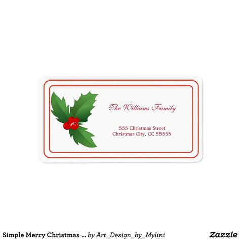 Simple Merry Christmas Address Label Christmas Address