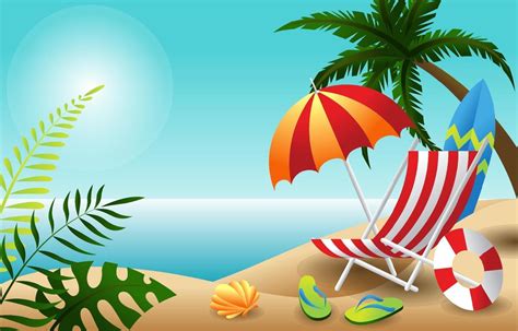 Beach Summer Holiday Starter Pack Background Design 2380180 Vector Art