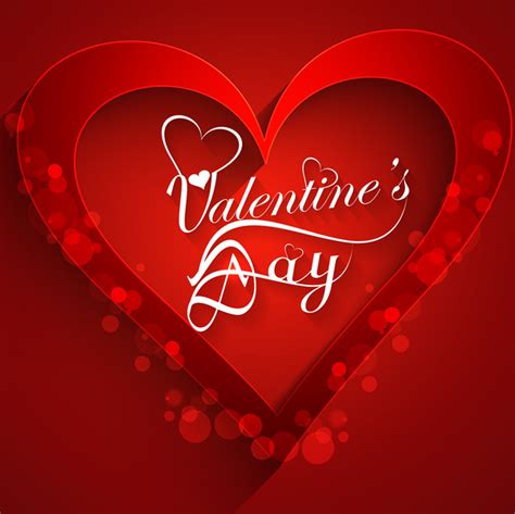 Beautiful Heart Stylish Text Valentines Day Card Design Free Vector In
