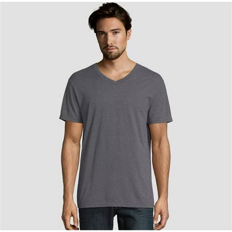 Hanes Premium Hanes Premium Mens Short Sleeve Label V Neck T Shirt With Cotton Blend