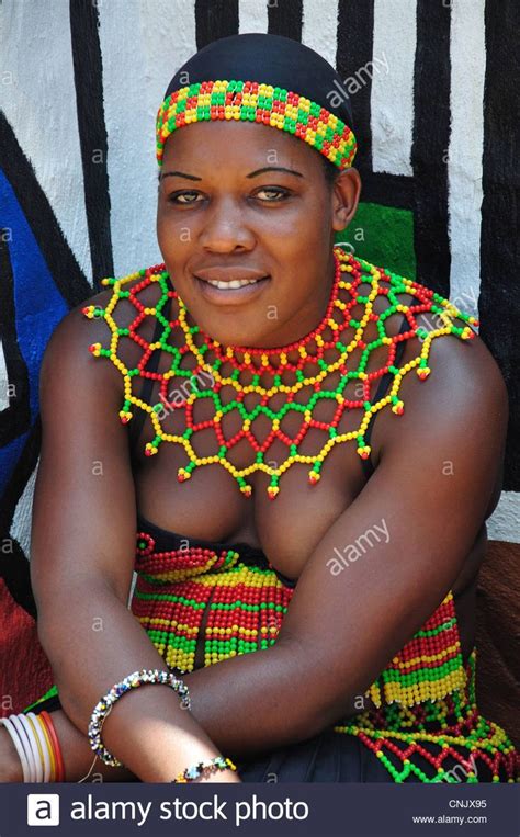 Download This Stock Image Young Zulu Woman At Lesedi African Cultural Village Broederstroom