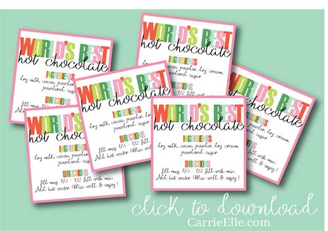 Free Printable Hot Chocolate T Tags Get Your Hands On Amazing Free