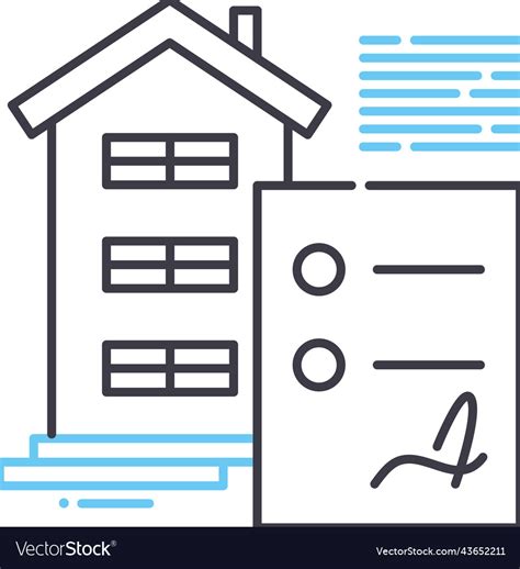 Real Estate Line Icon Outline Symbol Royalty Free Vector