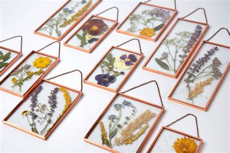Framed Pressed Flower Botanical Copper Frame Gift For Mom Bridesmaid