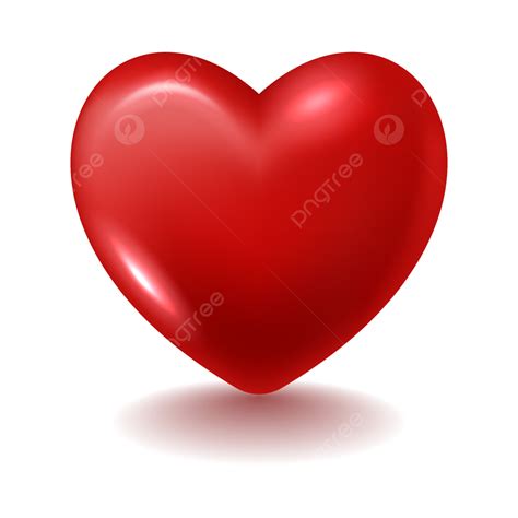 Heart Realistic Clipart Transparent Background Red 3d Heart Emoji