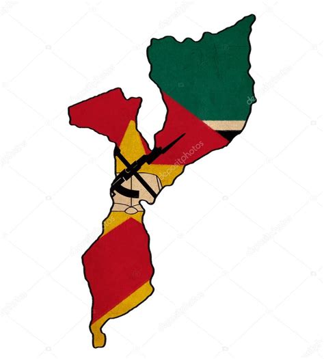 Mozambique Mapa En Mozambique Dibujo De La Bandera Grunge Y Bandera