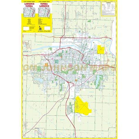 Topeka Lawrence Kansas Street Map Gm Johnson Maps