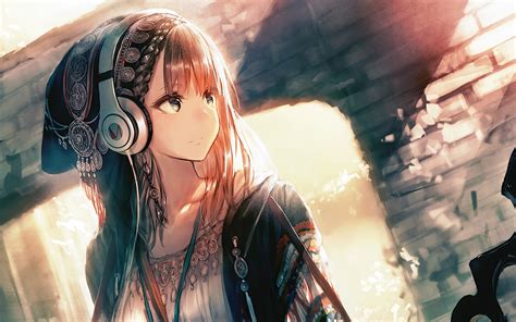 3840x2400 Anime Girl Headphones Looking Away 4k 4k Hd 4k Wallpapers