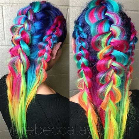 Loving This Rainbow Braid 🌈 Hair Color Unique Hair Color Crazy