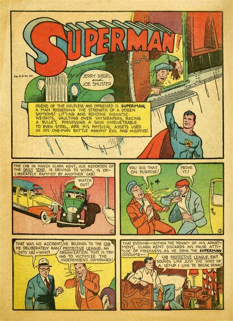 An Old Comic Book Page With The Title Superman