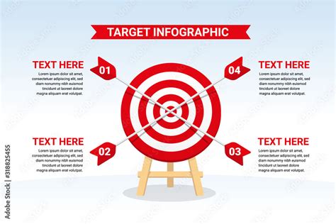 Target Infographic With Three Arrows Element Vector With Three Steps