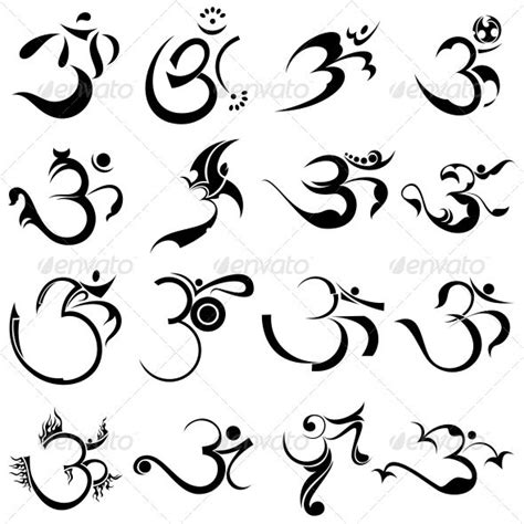 Hindu Religious Sign Aum Or Om Vector Designs Pack Om Symbol Tattoo