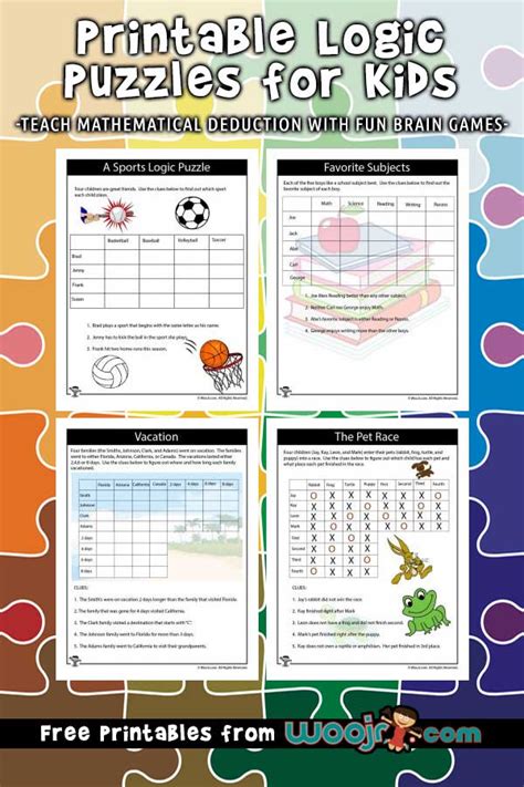 Printable Logic Puzzles For Kids Woo Jr Kids Activities