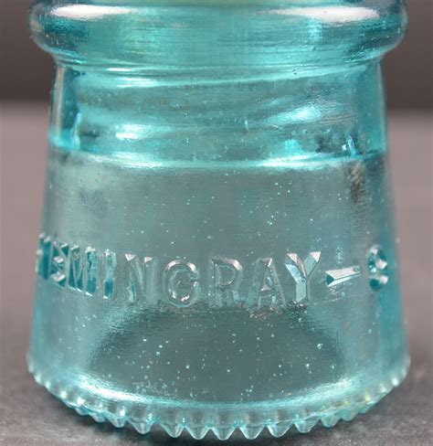 Vintage Hemingray No 9 Teal Green Glass Insulator 3625 Tall
