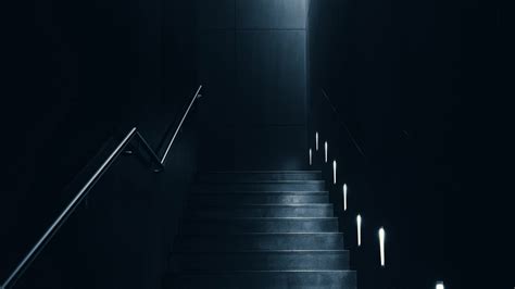 Download Wallpaper 3840x2160 Staircase Dark Room Backlight Lighting