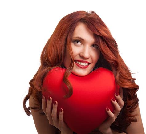 Young Woman Holding Heart Stock Image Image Of Smile 7937673