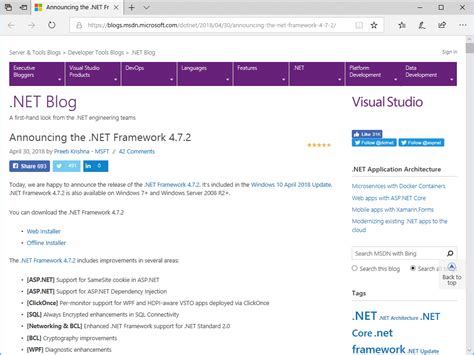 Microsoft.net framework 4.7.2 is licensed as freeware for pc or laptop with windows 32 bit and 64 bit operating system. Microsoft、「.NET Framework 4.7.2」の一般提供を開始 - 窓の杜