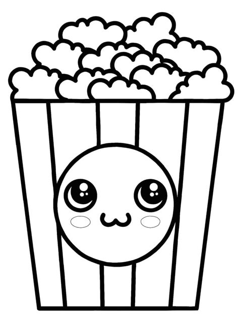 Cute Popcorn Bag Coloring Page Download Print Or Color Online For Free