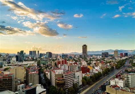 Mexico City Aerial Panoramic View Sunset Editorial Image Image Of