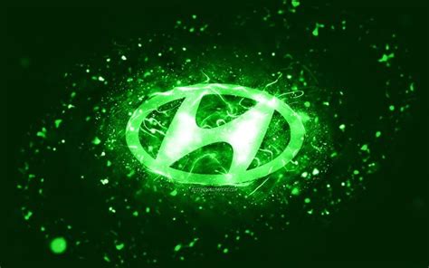 Herunterladen Hintergrundbild Hyundai Grünes Logo 4k Grüne