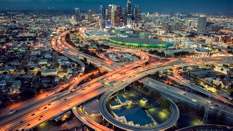 Beautiful Los Angeles At Night Wallpaper Download 5120x2880