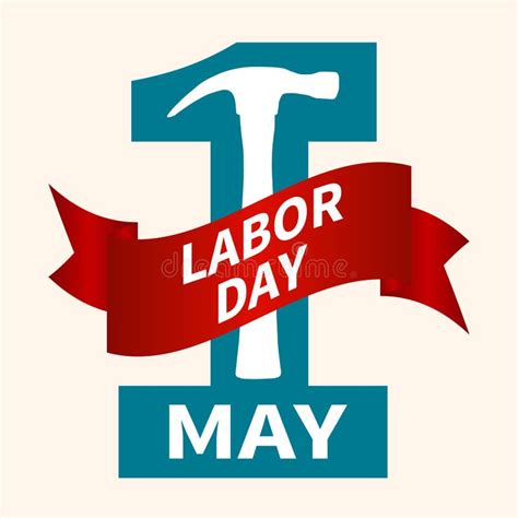 1 May Labor Dayvector Illustration With A Blue Number And A Red