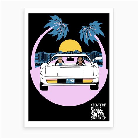 Miami Vice Art Print Fun Art Print Art Prints Miami Vice