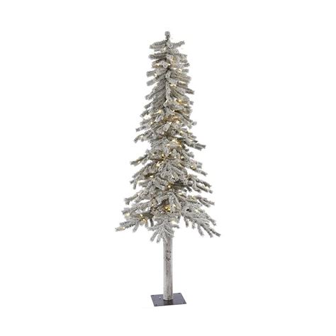 Vickerman 7 Ft Pre Lit Alpine Slim Flocked Artificial Christmas Tree