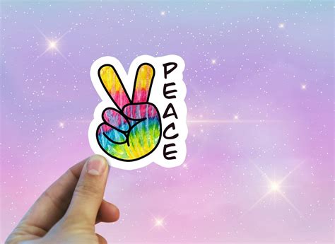 Peace Sticker Peace Sign Sticker Tie Dye Sticker Peace Sign Etsy