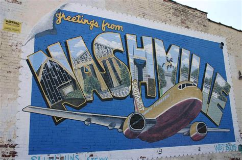 Unique Postcard Mural Greets Visitors To Nashville By Murals And More