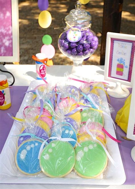 Colorful Cookies At A Bubble Themed Birthday Party See More Party