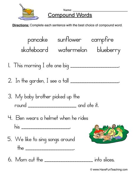 English Worksheet For Grade 2 Compound Words Worksheet