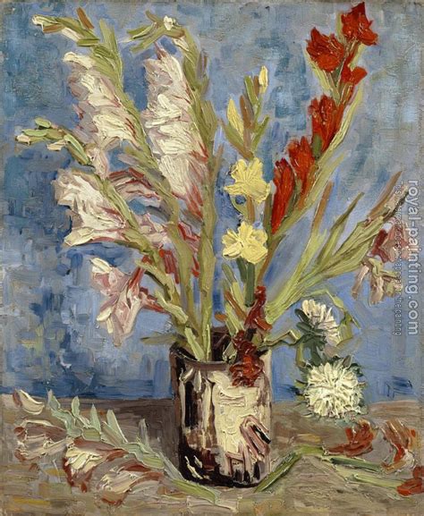 The vincent van gogh gallery: Vase with Gladioli by Vincent Van Gogh | Oil Painting ...