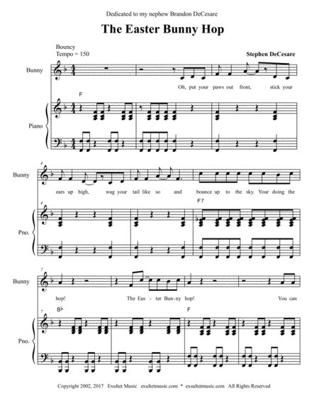 The Easter Bunny Hop Music Sheet Download