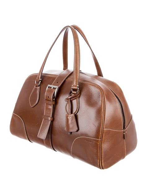 Prada Large Leather Bowler Bag Handbags Pra135278 The Realreal