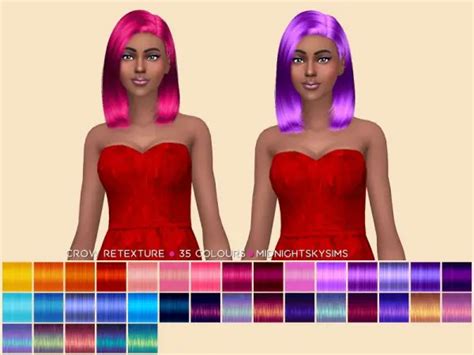 Sims 4 Hairs The Sims Resource Crow Unnatural Retextured By