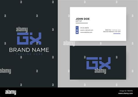 Premium Letter Gx Logo With An Elegant Corporate Identity Template