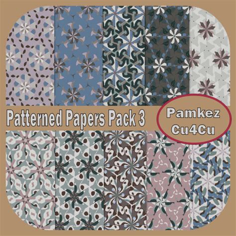 Patterned Papers Pack 3 Pamkez 100 Raw Render Art World