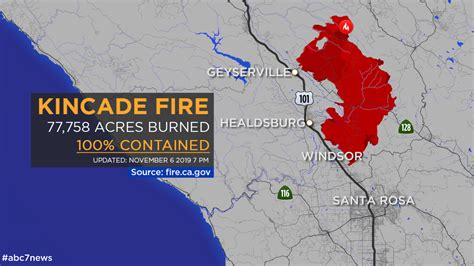 Kincade Fire In Sonoma County 100 Percent Contained Abc7 San Francisco