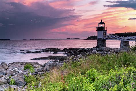 Colorful Sunset At Marshall Point Lighthouse Photograph By Douglas