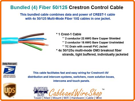 Although single mode fiber (smf) and multimode fiber cable (mmf) are widely used in diverse applications, the problem about differences between single then when it comes to single mode vs multimode fiber distance, what's the quantifiable differences? Crestron 4 Multimode Fiber Bundled Cable 1000 FT | 3 Star ...