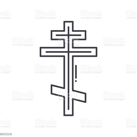 Crucifix Icon Linear Isolated Illustration Thin Line Vector Web Design