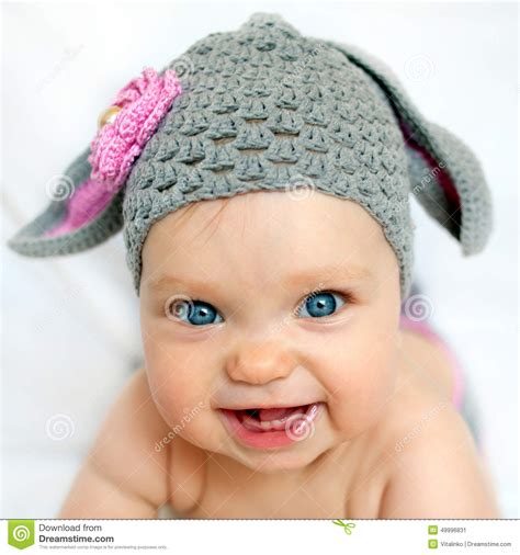 Happy Baby Like A Bunny Or Lamb Stock Image Image Of Easter Care