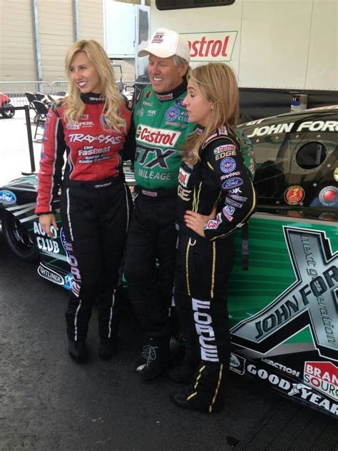 John Force With Two Of His Four Daughters Courtney Left And Brittany Right Drag Racing