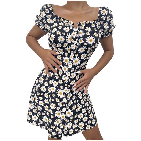Echfiprom 2023 Y2k Baggy Clothing Women Fashion Sling Flower One Shoulder Skirt Daisy Puff