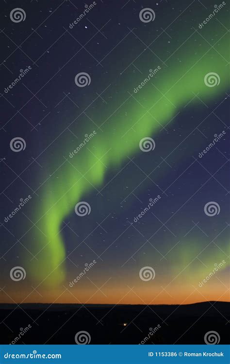 Northern Lights Over Twilight Stock Photo Image Of Color Green 1153386